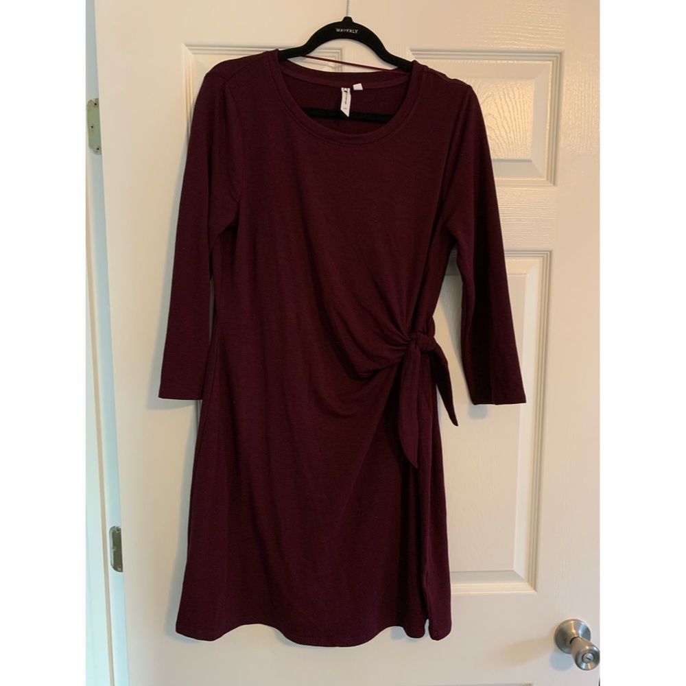 Burgundy tie dress